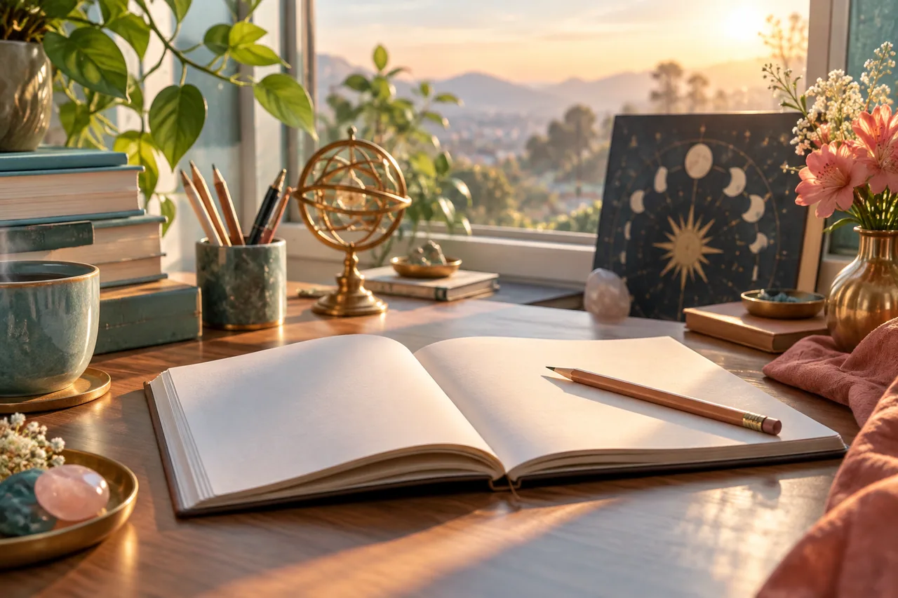 Original editorial illustration for Exam dates and astrology: keep preparation in charge; symbolic artwork, not a measured personal chart.