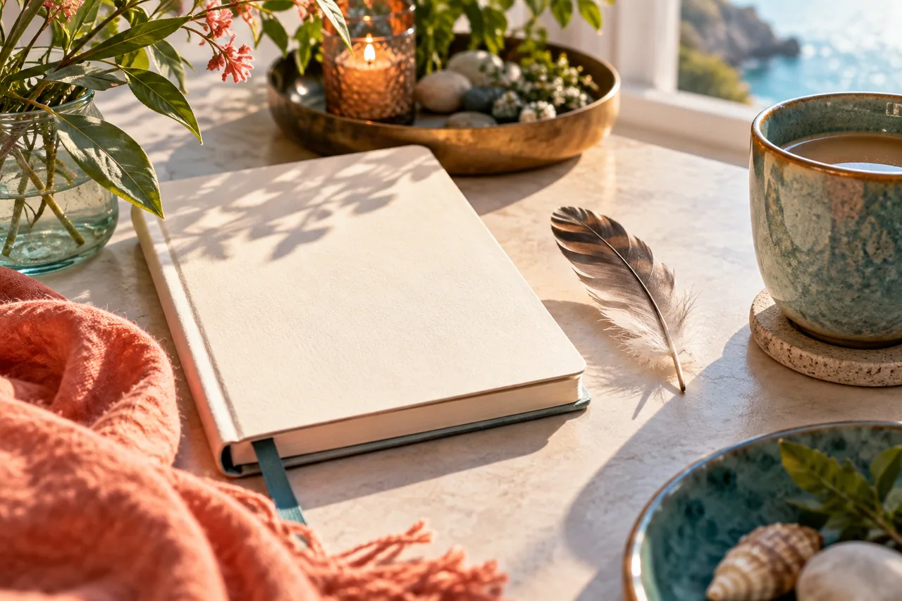 Original editorial illustration for Finding a feather: a meaning you choose, not a message proved; symbolic artwork, not a measured personal chart.