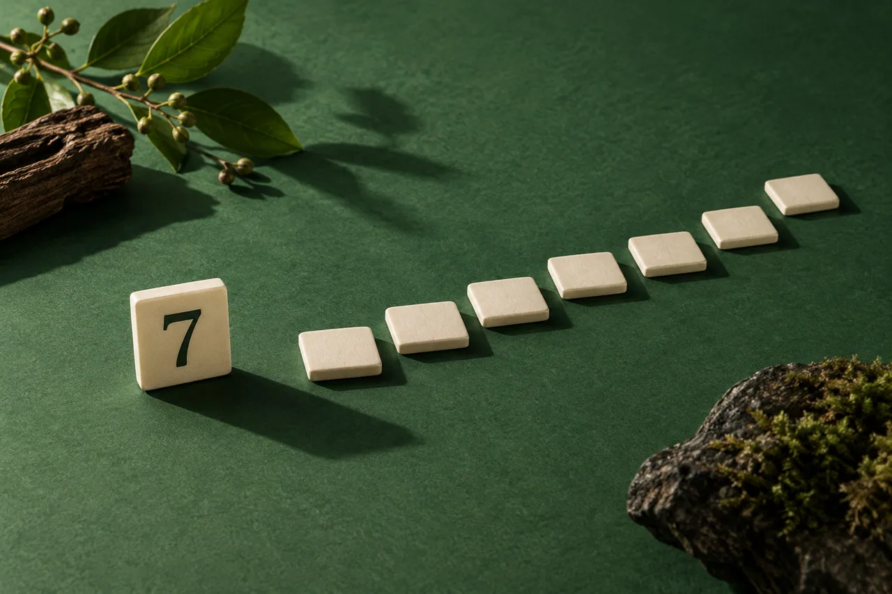 A single numbered day tile beside a longer sequence of date tiles.