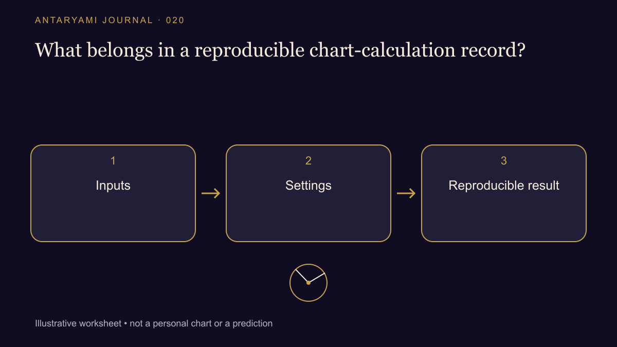 Conceptual diagram: Inputs; then Settings; then Reproducible result.