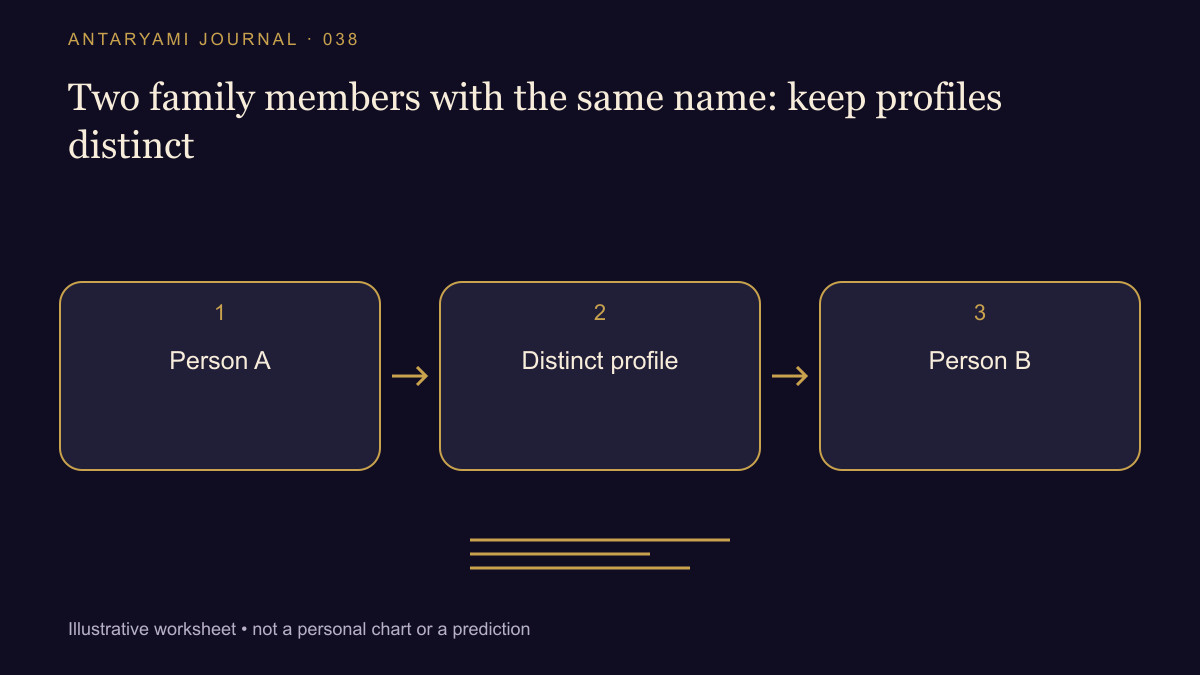 Conceptual diagram: Person A; then Distinct profile; then Person B.