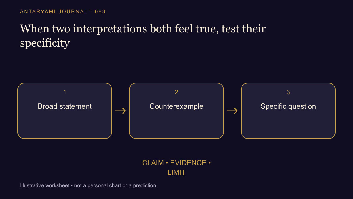 Conceptual diagram: Broad statement; then Counterexample; then Specific question.